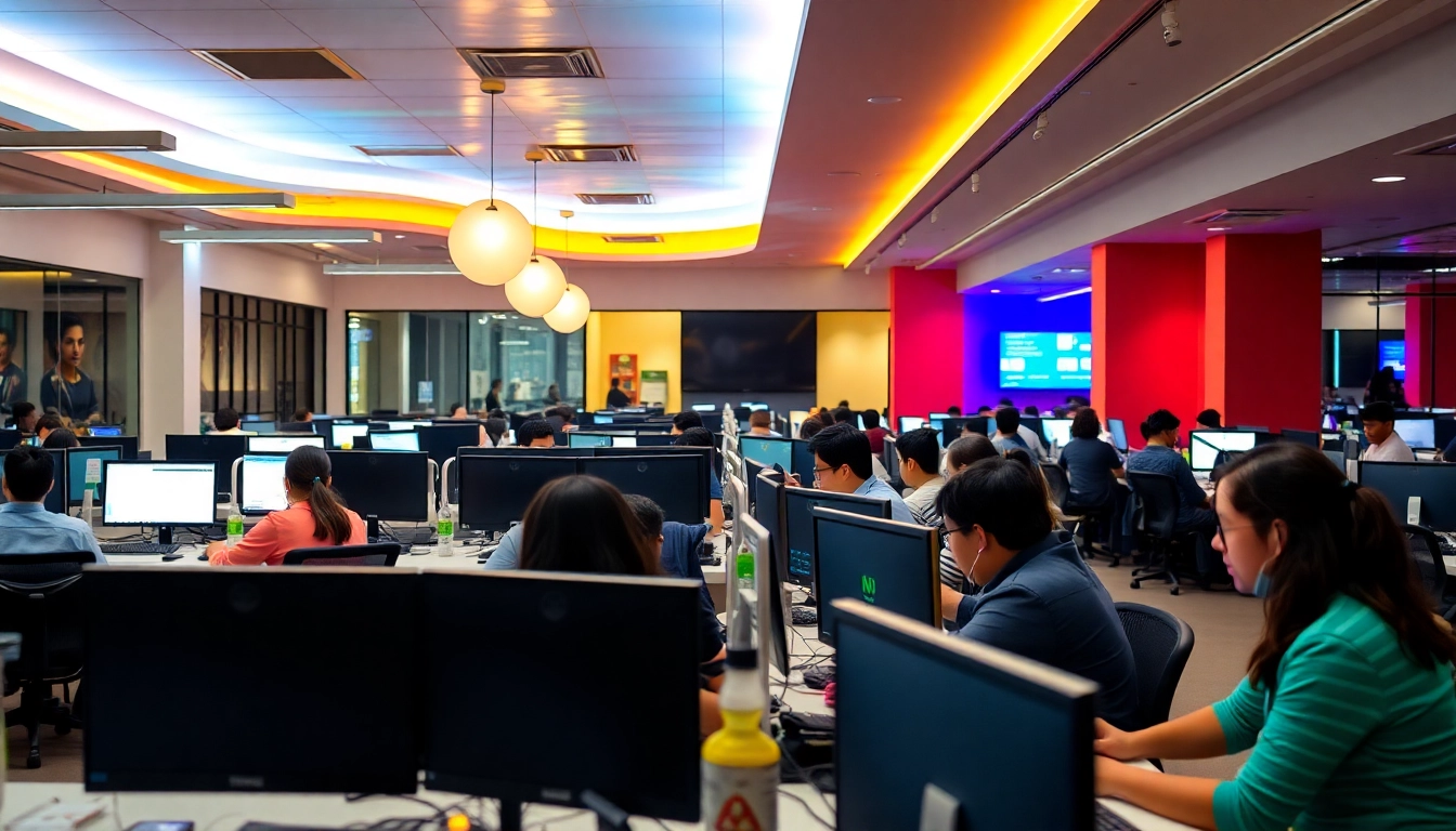 Engaged agents working in a call center in Tijuana, showcasing professionalism and teamwork.