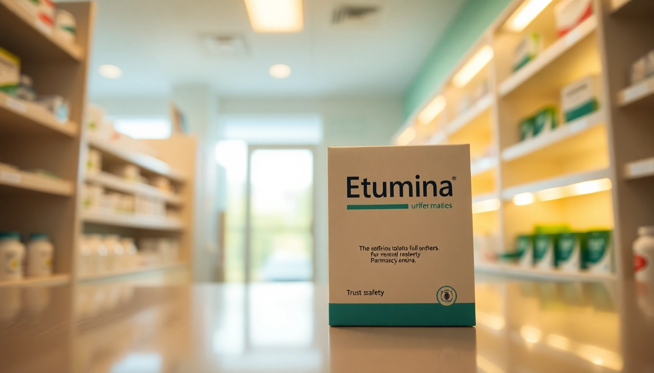 Order Etumina zonder recept in a trusted pharmacy, showcasing a calming healthcare environment.