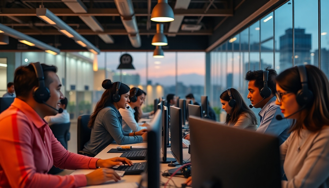 Professional agents collaborating in a call center in Tijuana, delivering excellent customer service.