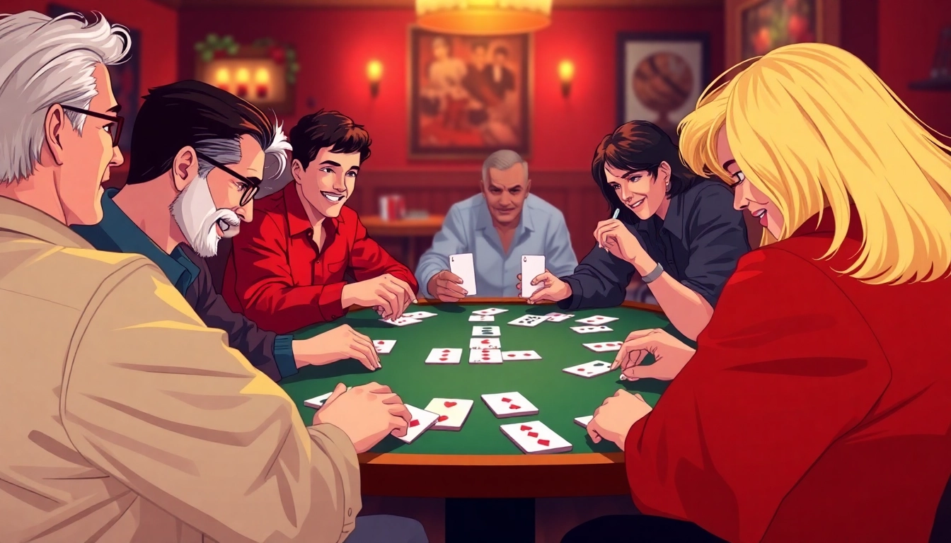 Experience rummy wealth by enjoying the thrill of a card game with friends around a lively table.