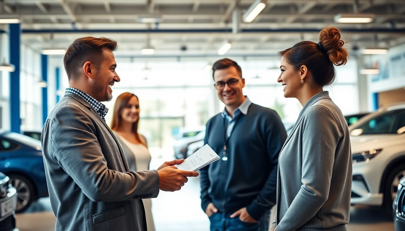 Experience Part Exchange with a professional car dealership seen in a bright, engaging showroom.
