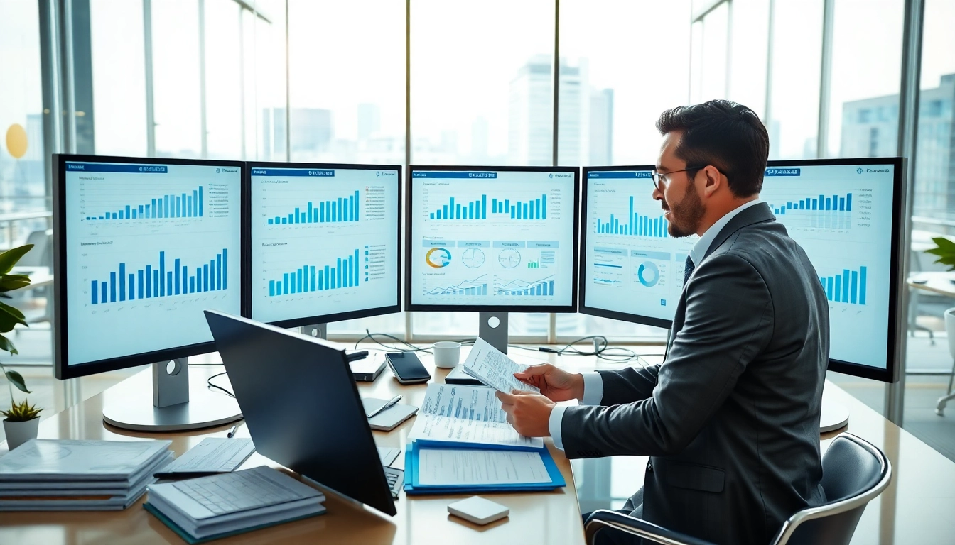 Analyzing impairment test results in a modern office environment with detailed financial documents.