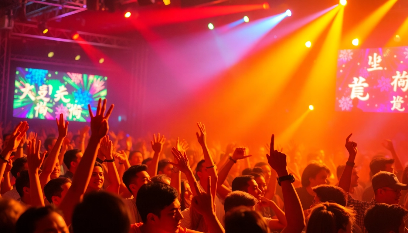 Experience the vibrant energy of 汽水音乐海外 with a lively crowd at a concert.