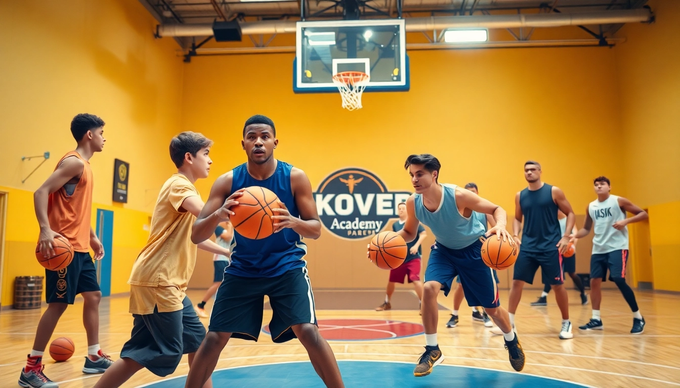 Young athletes practicing skills at Takeover Basketball Academy, showcasing teamwork and energy in training.