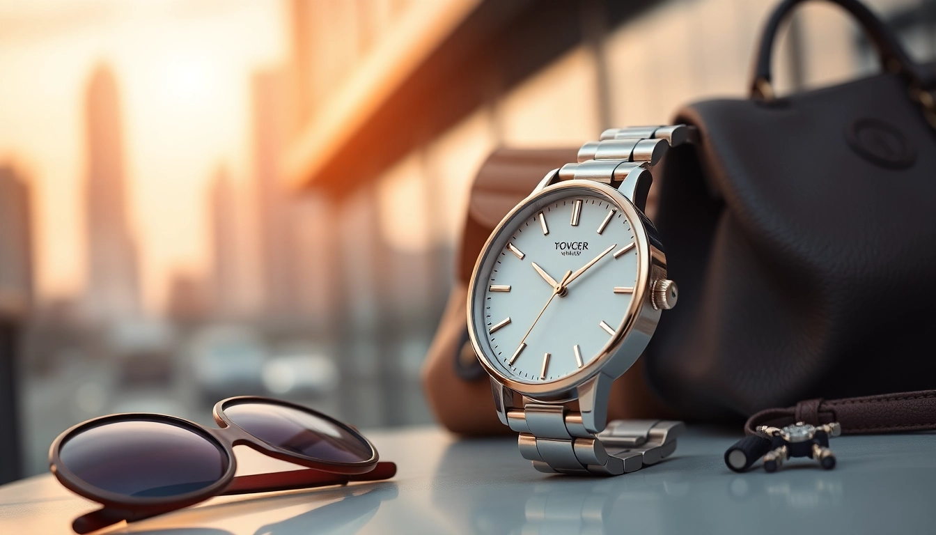 Damen Armbanduhr im stilvollen urbanen Ambiente mit minimalistischem Design.