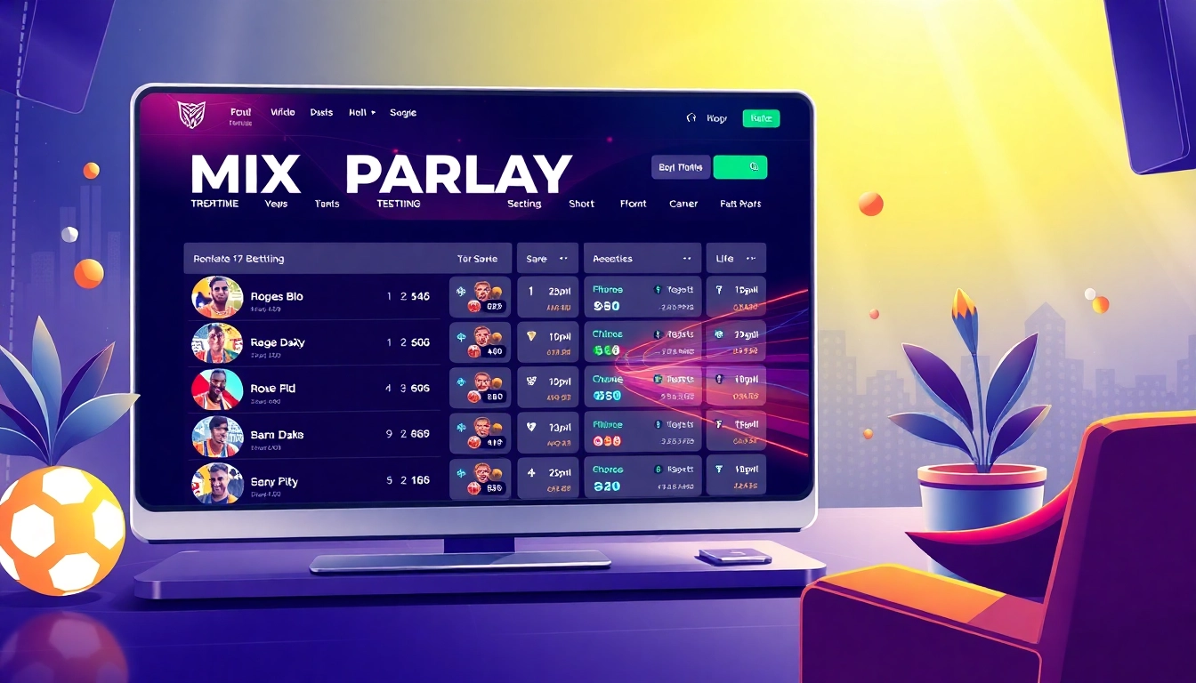 Engage with mix parlay betting options on a vibrant online platform featuring dynamic user interface elements.