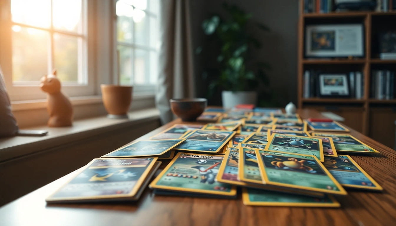 Showcasing real Pokémon cards in a vibrant display highlighting authenticity.