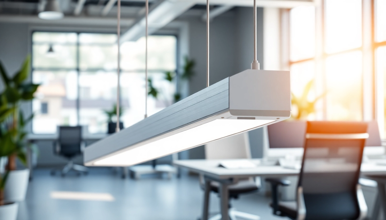 Showcasing a LED Batten Fixture Customized designed for brightening modern office environments.