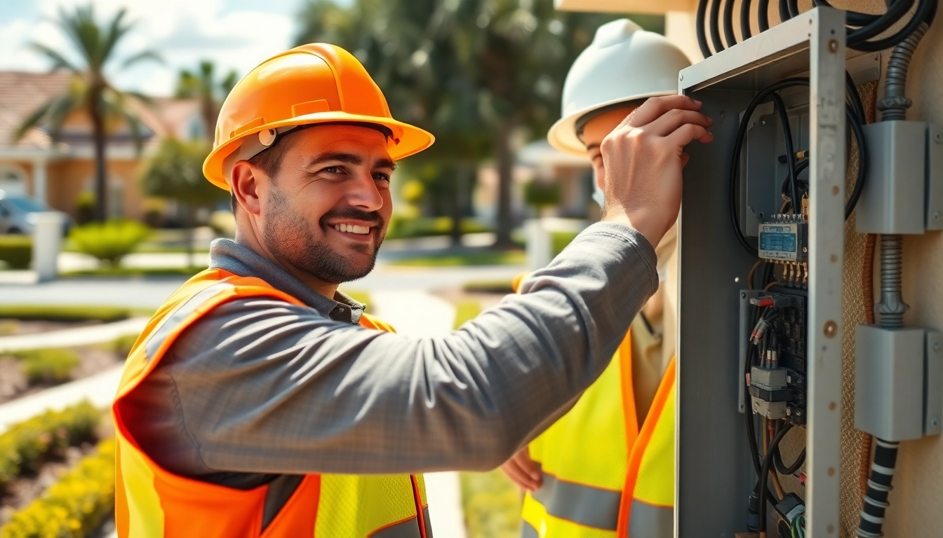 Experienced Electrical Contractor Clearwater installing a panel in a home, demonstrating professionalism.