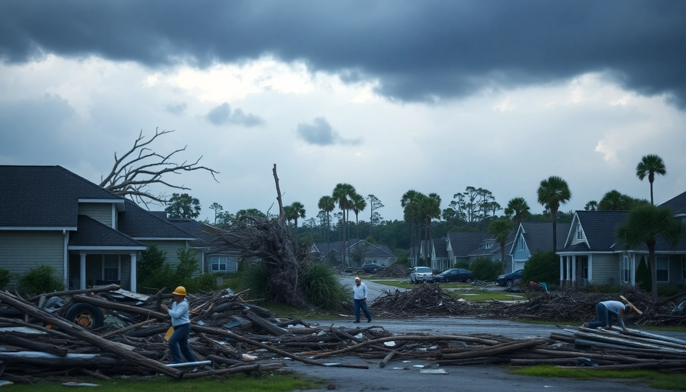 Assessing Florida Hurricane Damage to homes and landscapes in a storm-impacted coastal community.