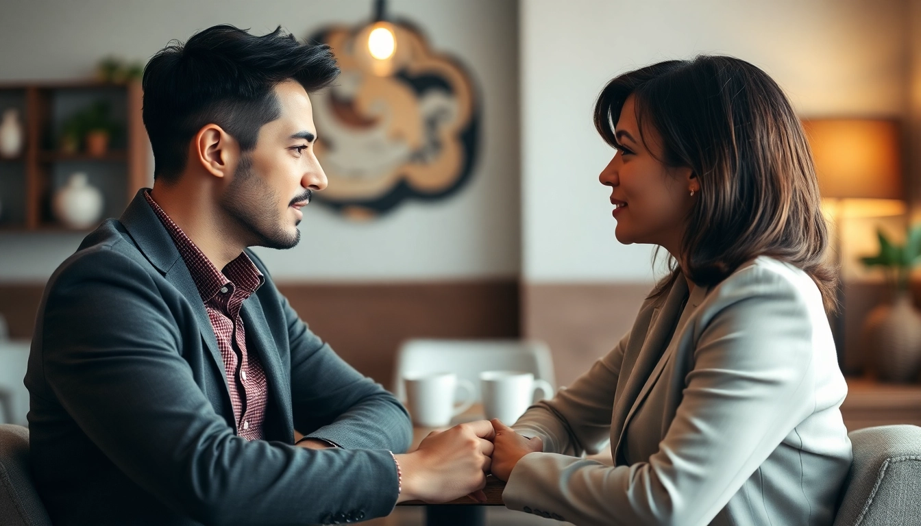 Engaged couple illustrating effective communication in relationships with deep conversation.