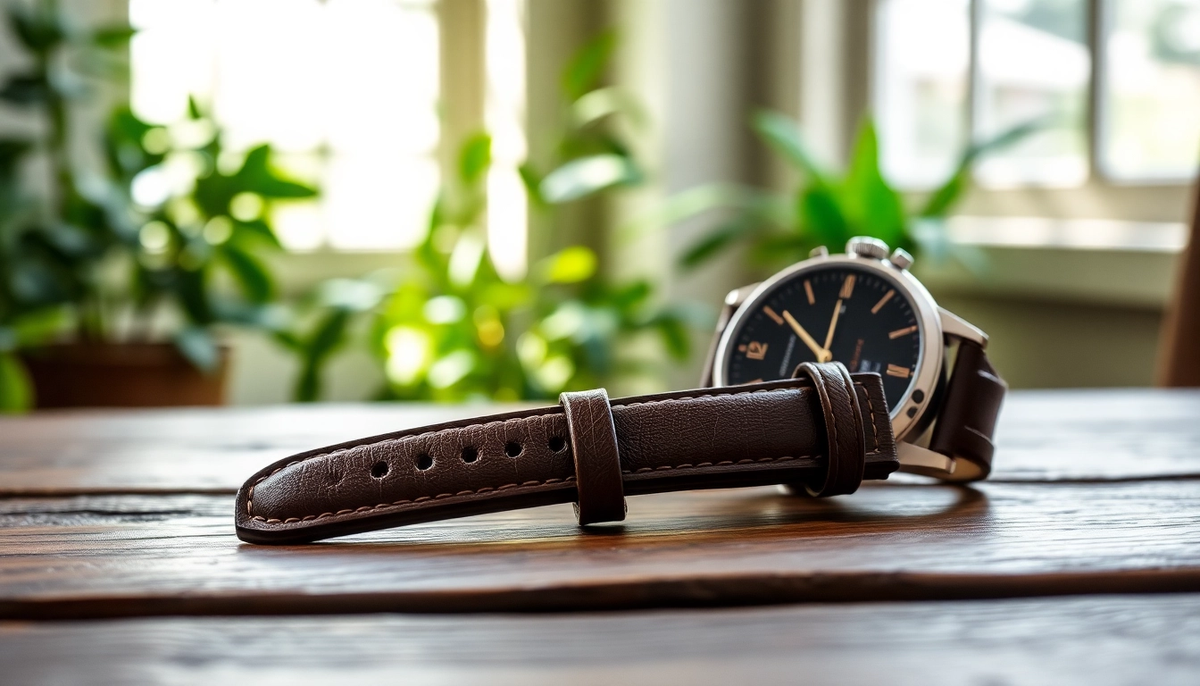 Showcase of a stylish 18mm watch strap demonstrating quality craftsmanship and rich texture.