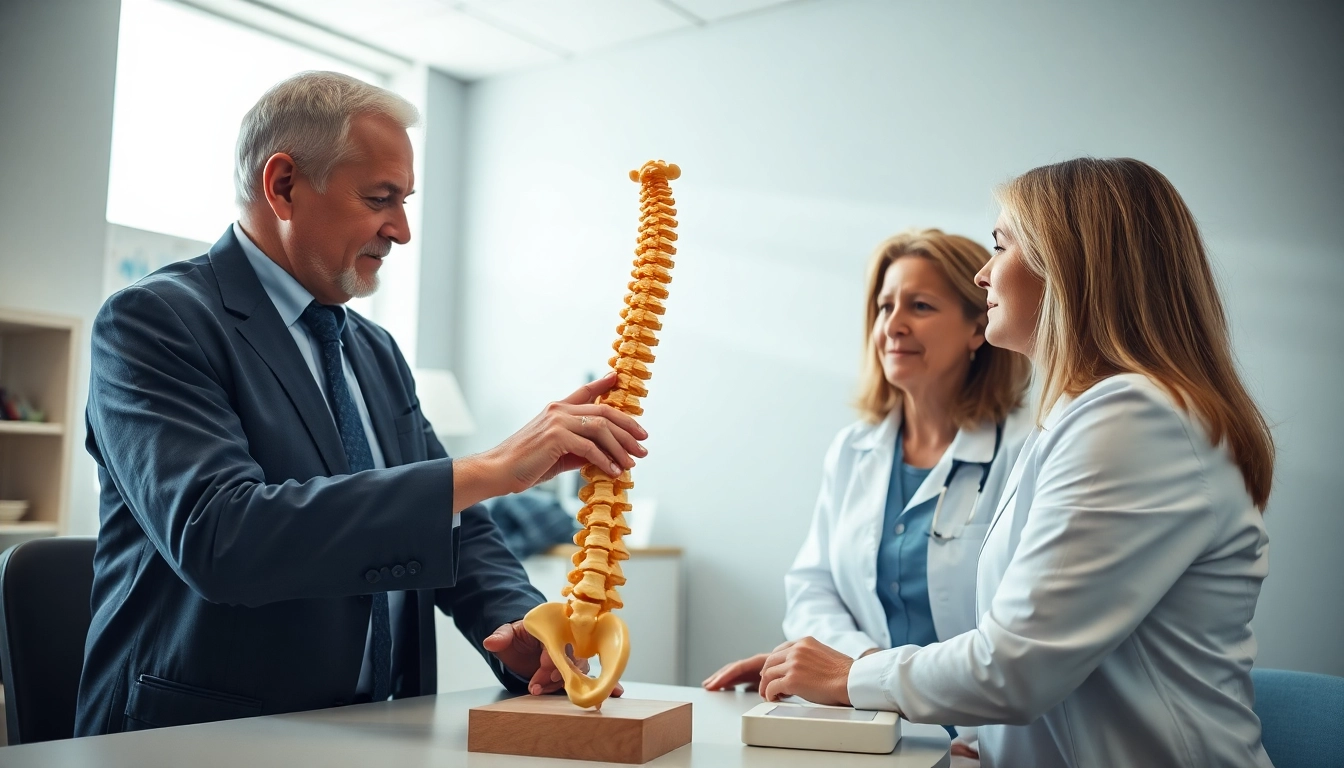 Patient receives guidance on Bandscheibenvorfall in a professional medical consultation.