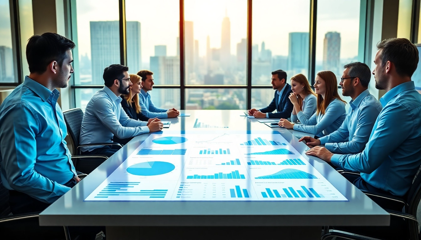 Analyze competitive intelligence trends in a professional setting with vibrant visuals.