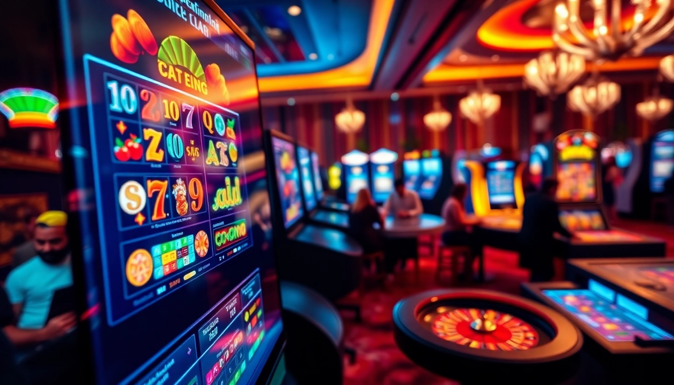 Engaged players enjoying the vibrant TPower casino gaming experience on colorful screens.