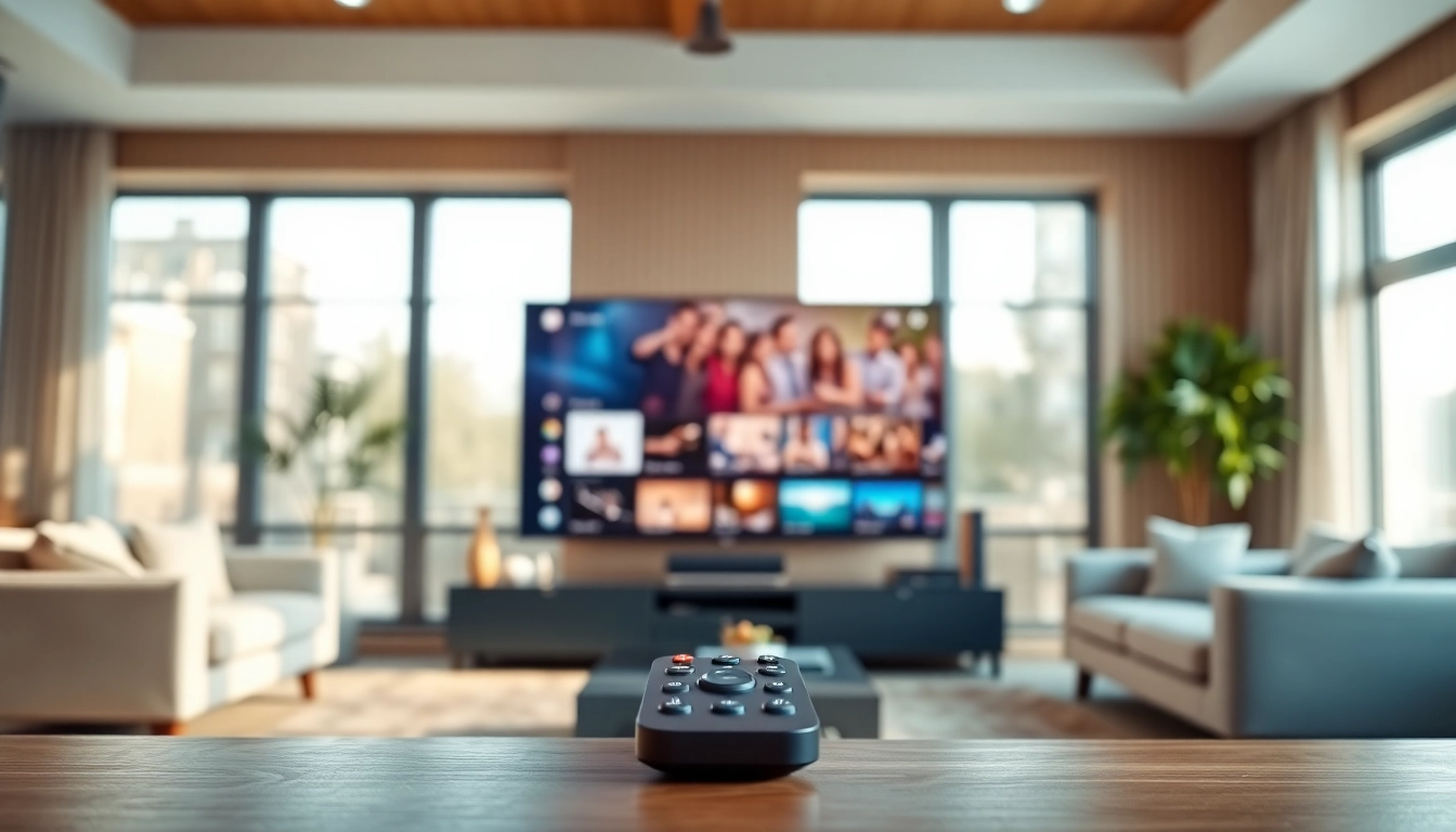 Schedule content on smart TV in a cozy setting featuring a sleek interface and remote control.