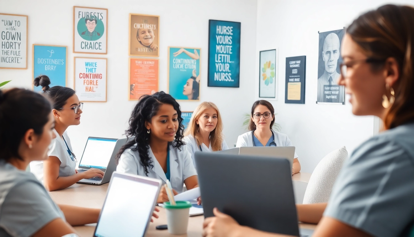 Nursing Continuing Education class with a diverse group of nurses engaged online led by a professional educator.