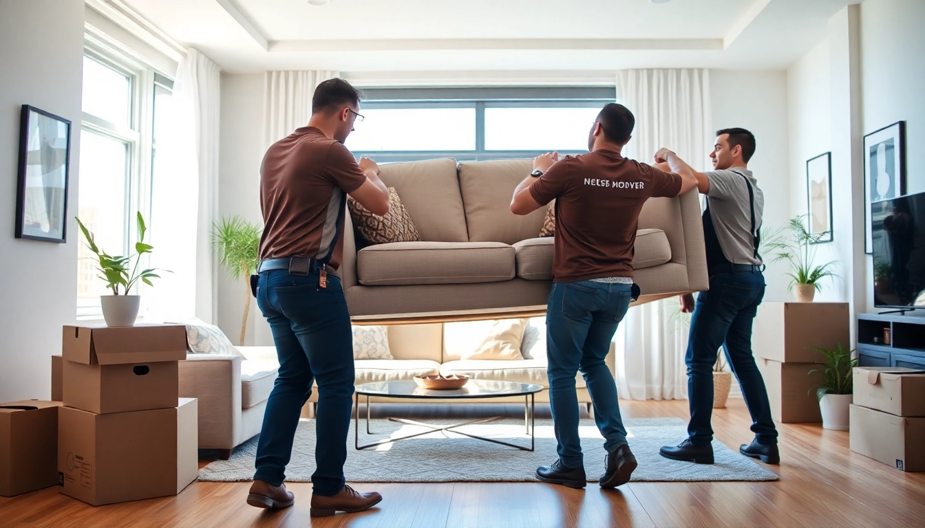 Two professional movers working together in NYC, showcasing Cheap movers nyc services efficiently.