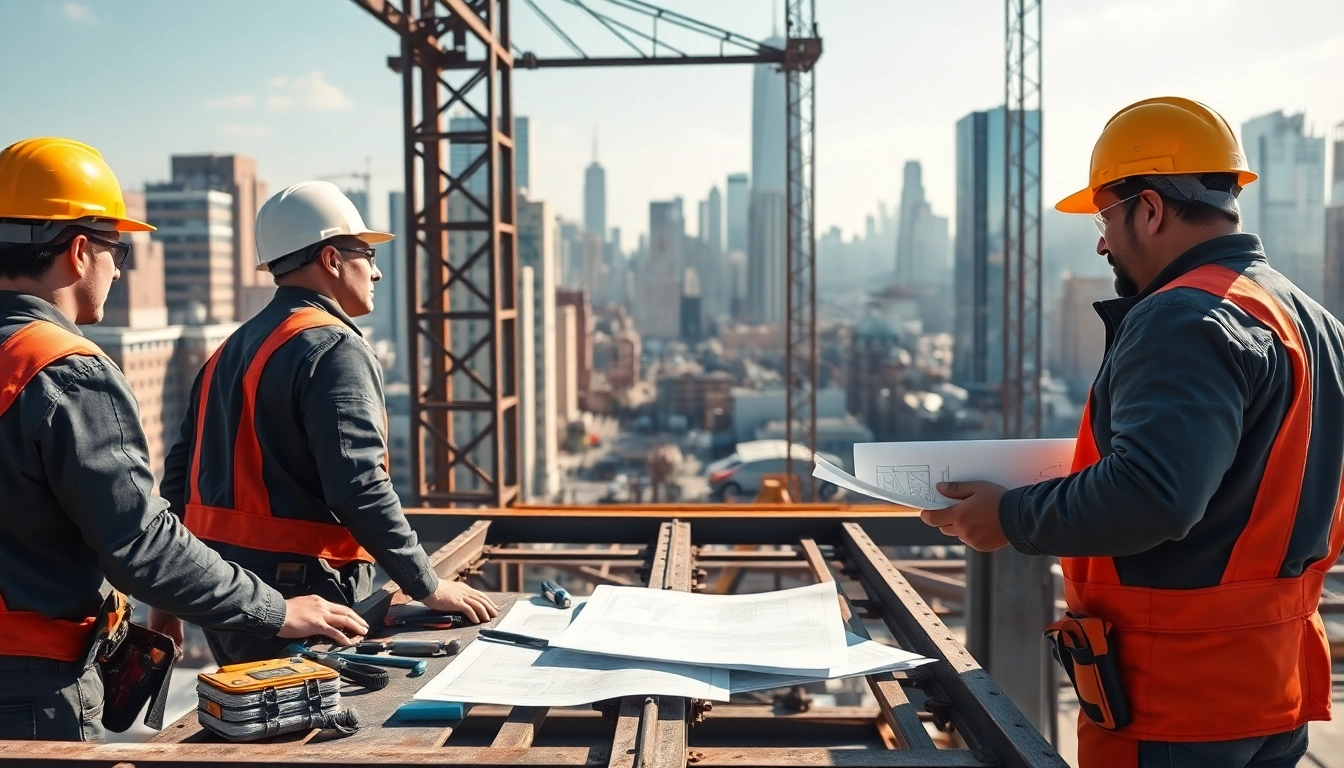 Identify a Manhattan Commercial General Contractor working at a vibrant construction site in Manhattan.