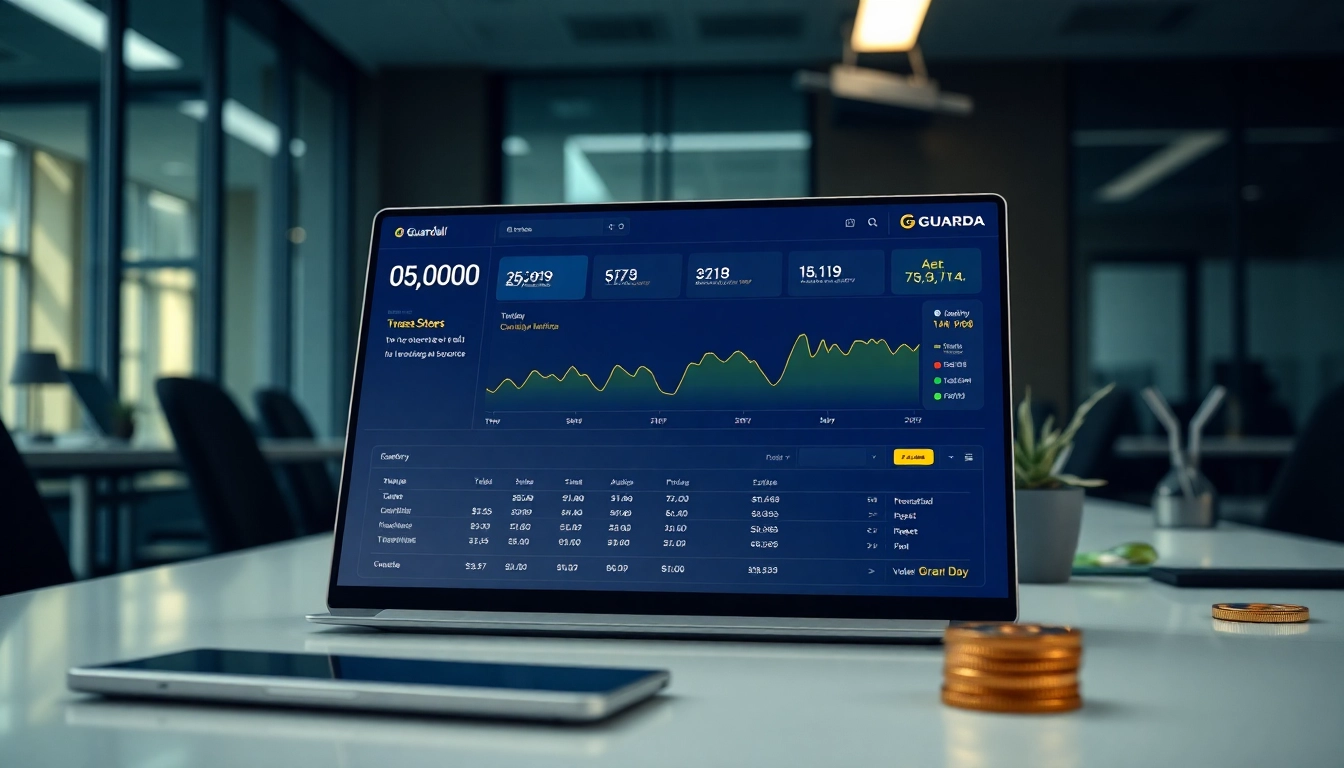 Showcasing the guarda wallet interface in a professional cryptocurrency context, highlighting its secure and user-friendly features.
