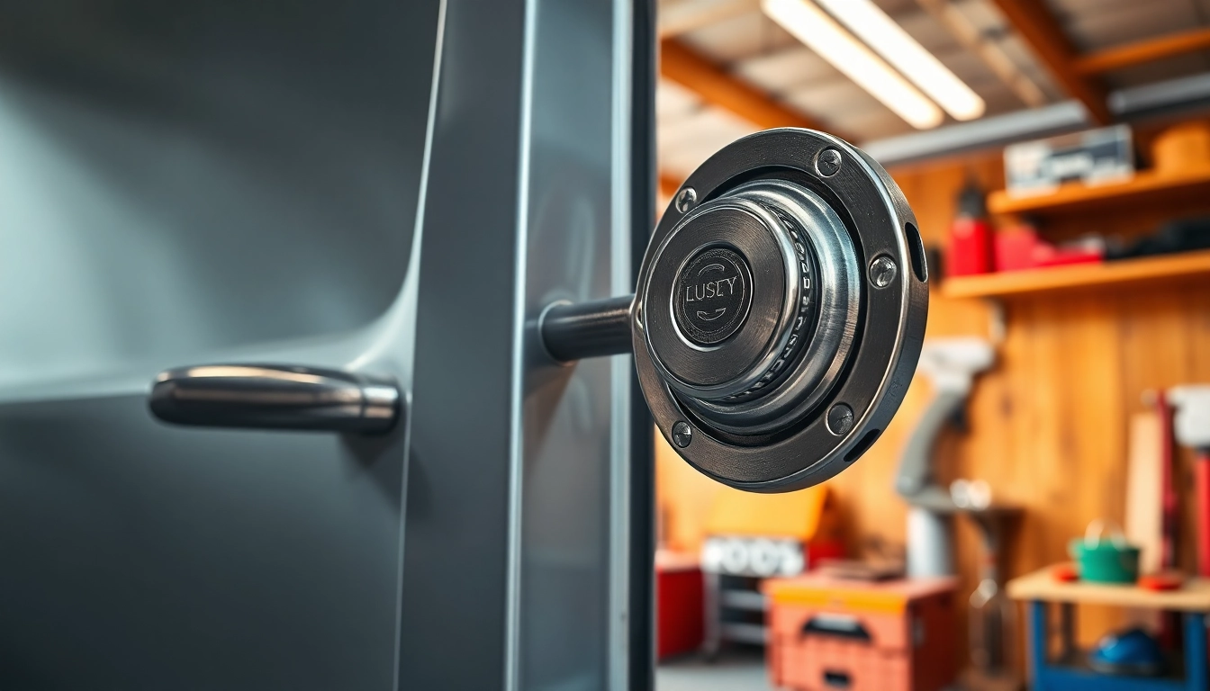 Installazione di serrature per furgoni, focalizzata su un lucchetto di sicurezza innovativo.