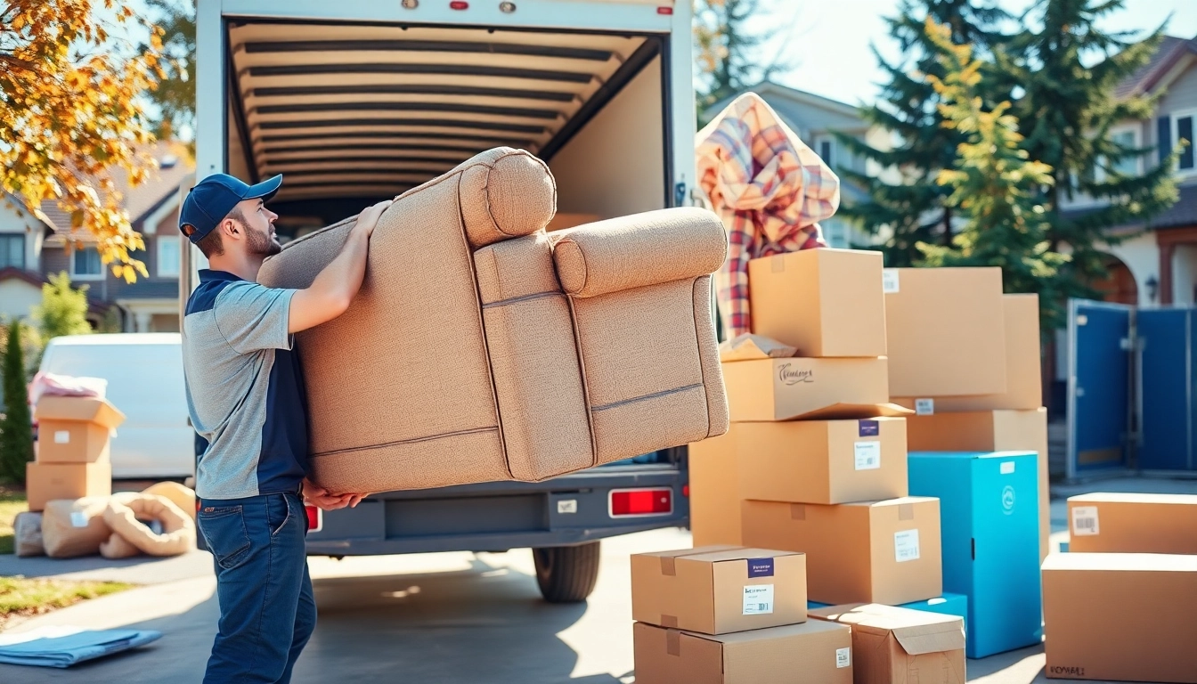 Movers Calgary expertly relocating furniture during a move, showcasing teamwork.