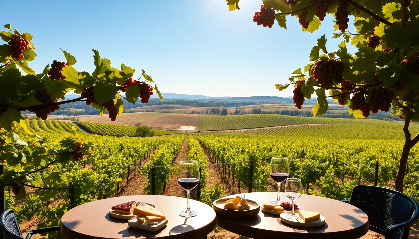 Enjoying a wine tasting at Winery Sacramento with picturesque vineyards in the background